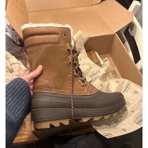 Kamik Tan and Brown Winter Boots with Fur Trim